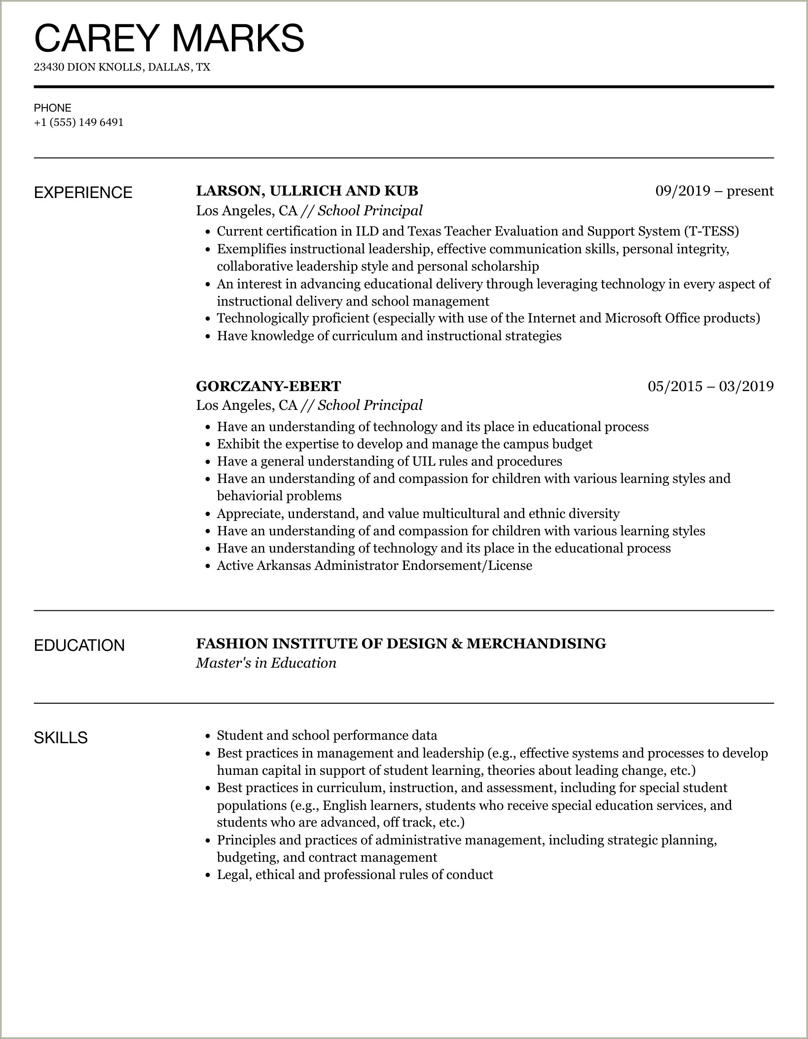 View My Resume At Work In Texas