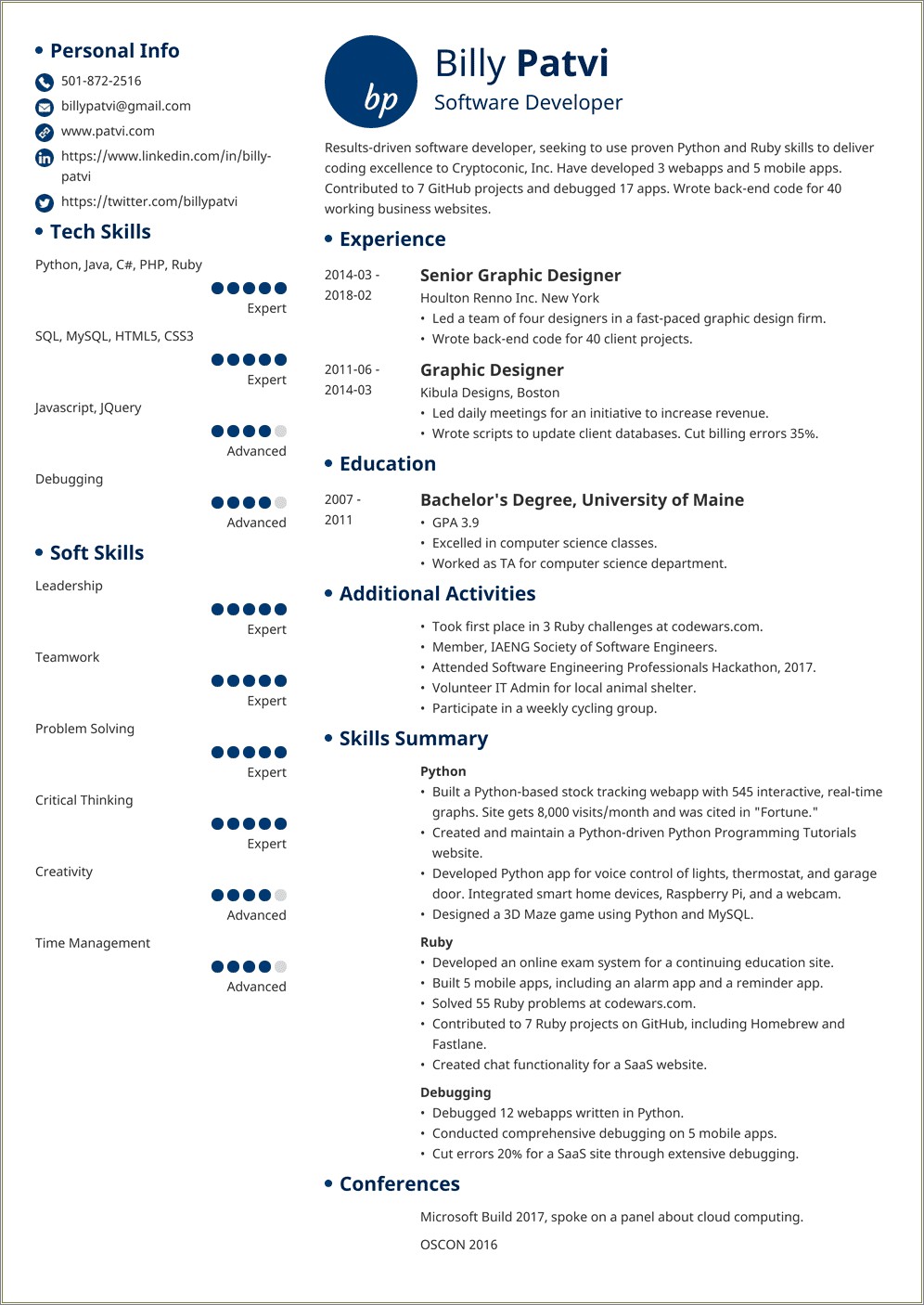 ﻿resume Summary Changing Careers To Technology