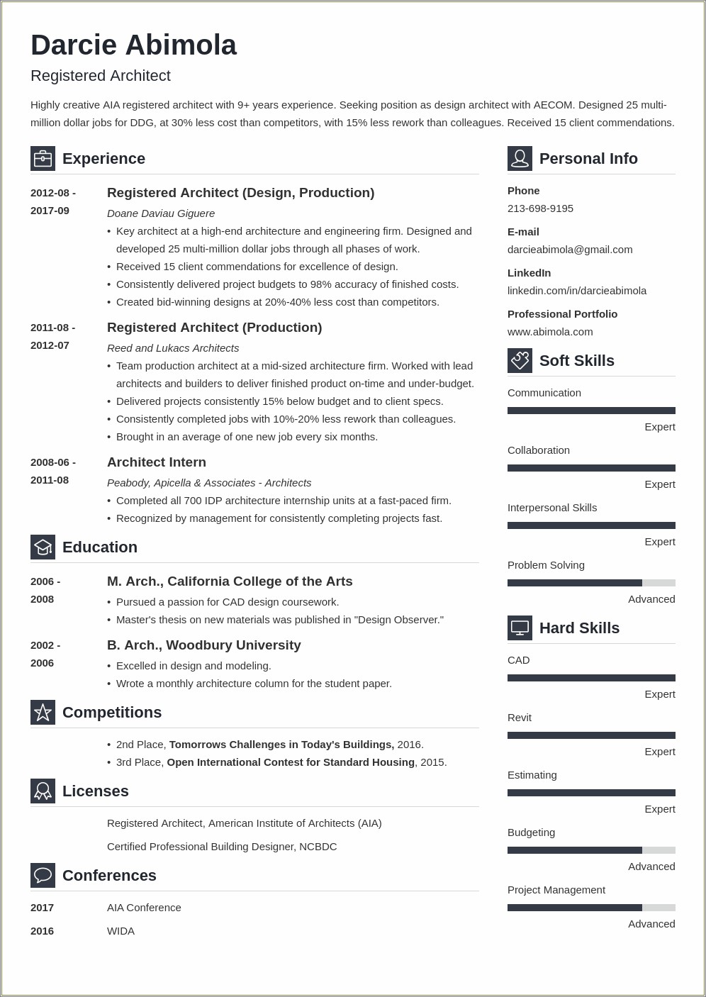 ﻿skills Secti On Resume For Architecture