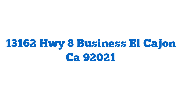 13162 Hwy 8 Business El Cajon Ca 92021