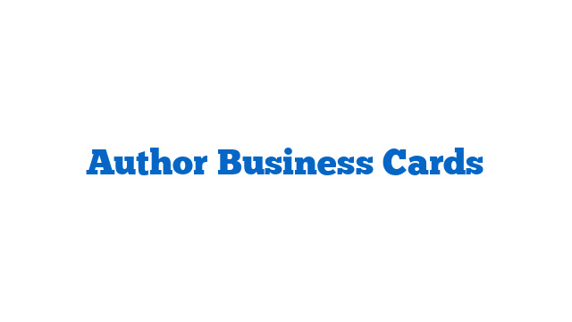 Author Business Cards