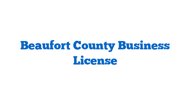 Beaufort County Business License