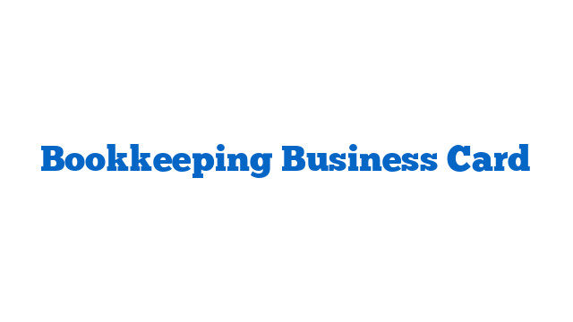Bookkeeping Business Card