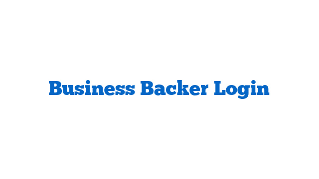 Business Backer Login