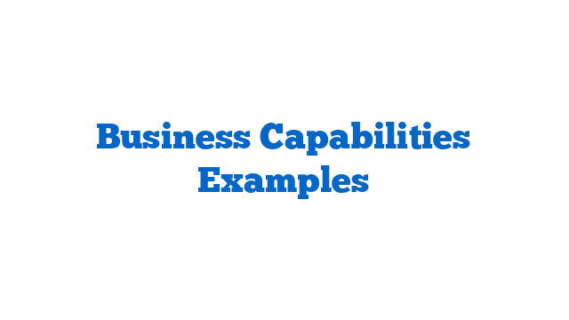 Business Capabilities Examples