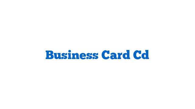 Business Card Cd