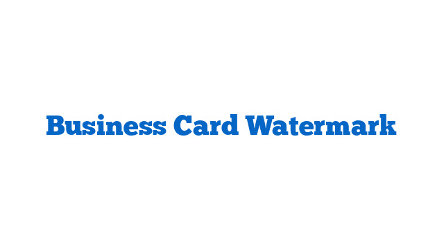 Business Card Watermark