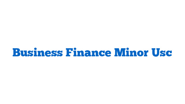 Business Finance Minor Usc