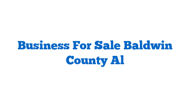 Business For Sale Baldwin County Al