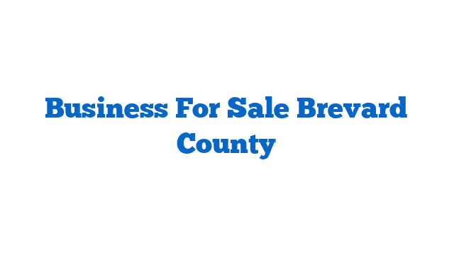 Business For Sale Brevard County