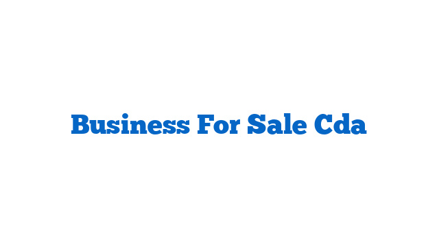 Business For Sale Cda