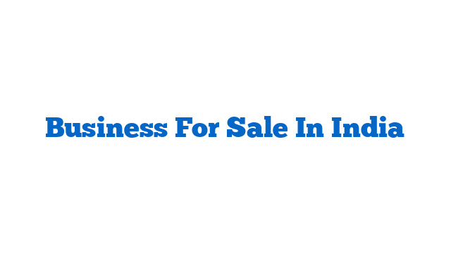 Business For Sale In India