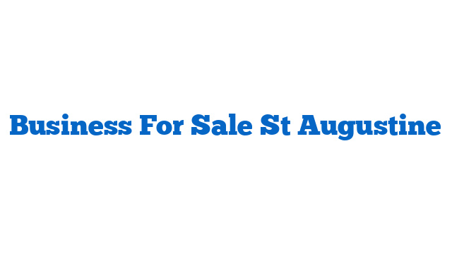 Business For Sale St Augustine