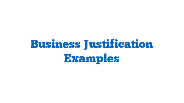 Business Justification Examples