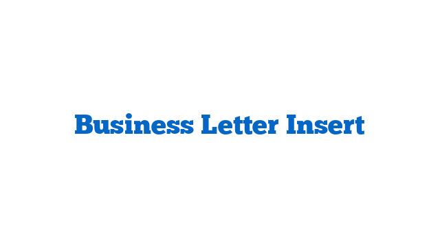 Business Letter Insert