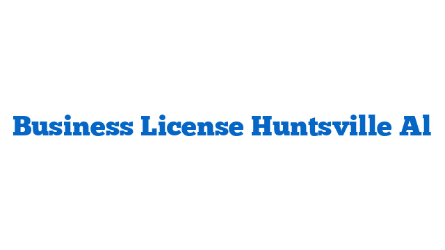 Business License Huntsville Al