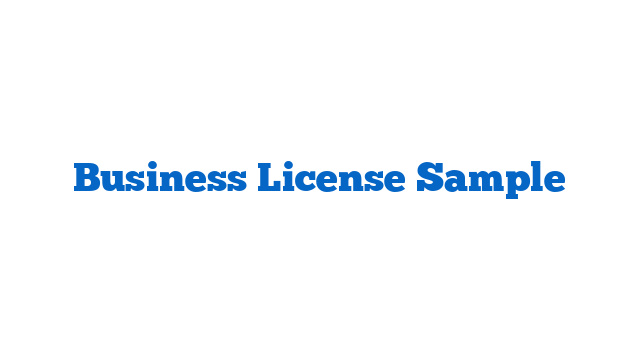 Business License Sample