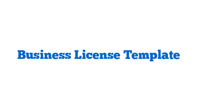 Business License Template