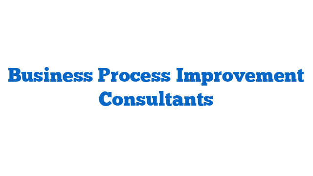 Business Process Improvement Consultants