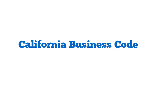 California Business Code