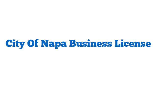 City Of Napa Business License