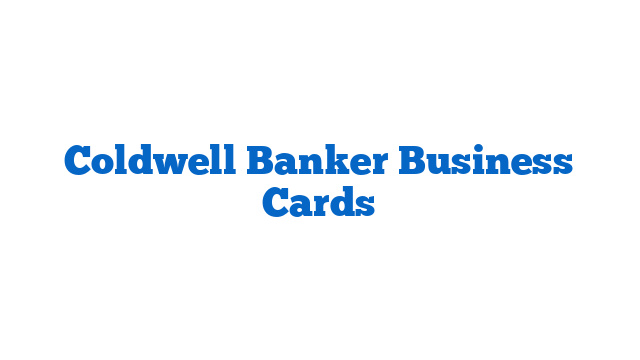 Coldwell Banker Business Cards