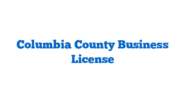 Columbia County Business License