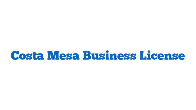 Costa Mesa Business License