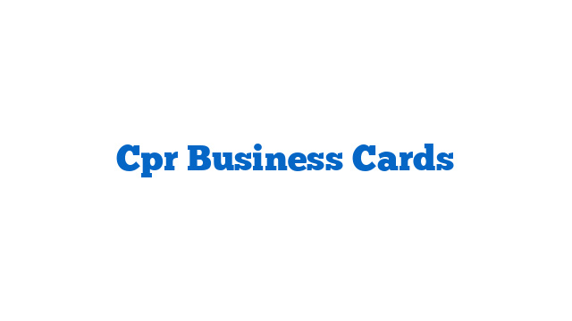 Cpr Business Cards