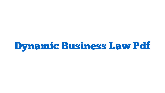 Dynamic Business Law Pdf