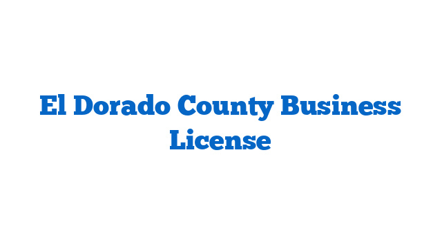 El Dorado County Business License