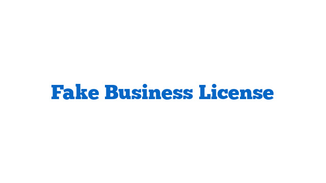 Fake Business License