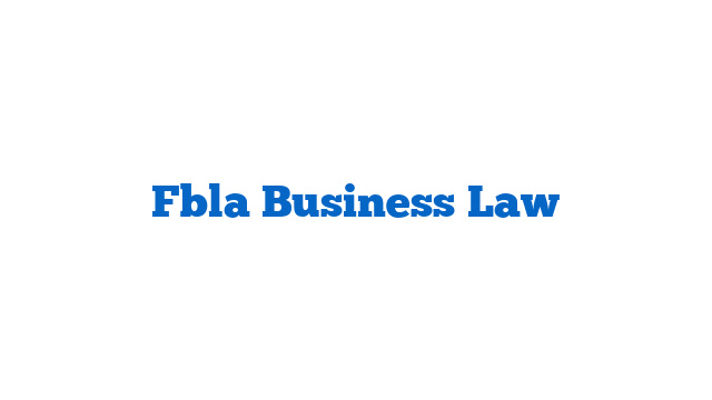 Fbla Business Law