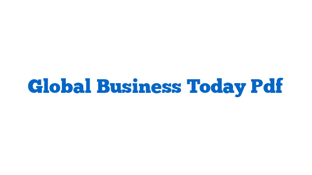 Global Business Today Pdf