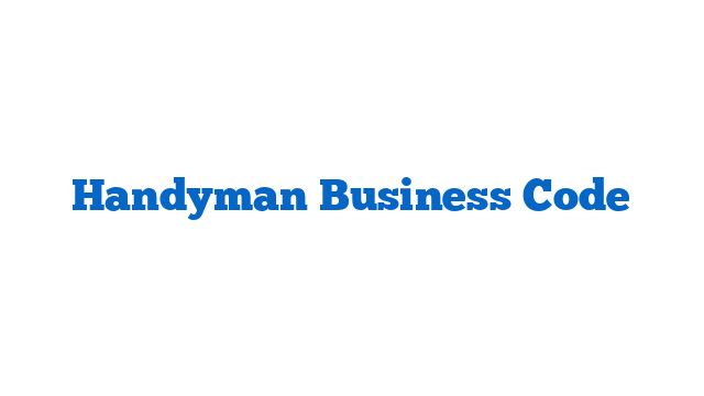 Handyman Business Code