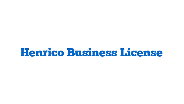 Henrico Business License