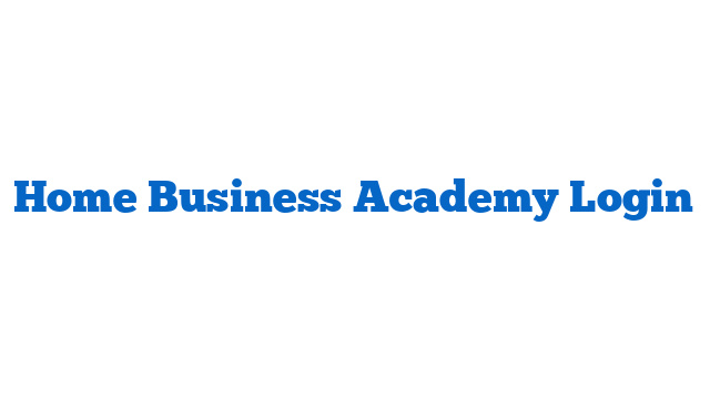 Home Business Academy Login