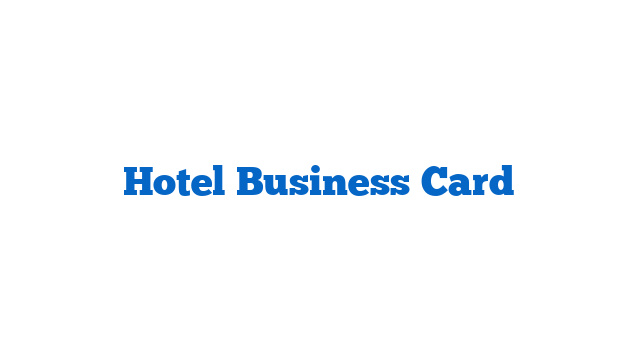 Hotel Business Card