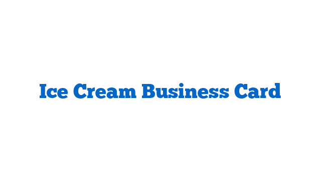 Ice Cream Business Card