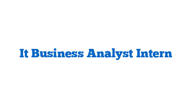 It Business Analyst Intern