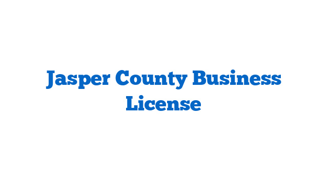 Jasper County Business License