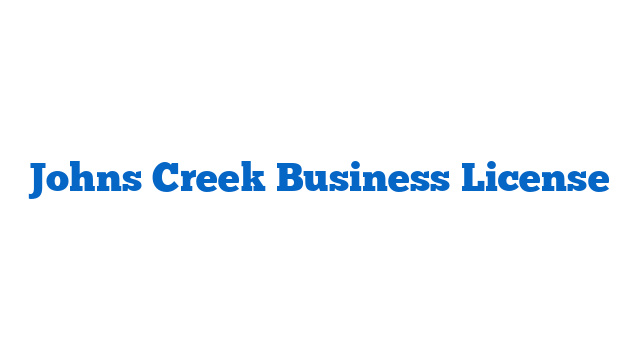 Johns Creek Business License