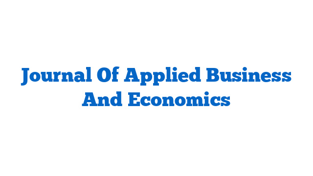 Journal Of Applied Business And Economics