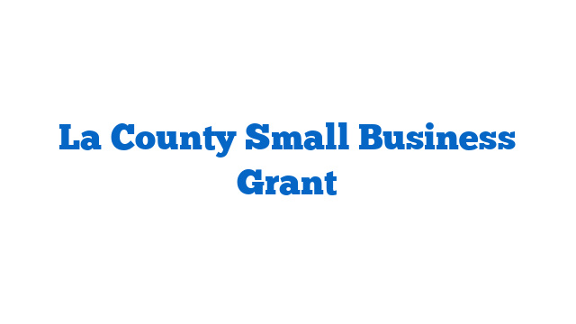 La County Small Business Grant