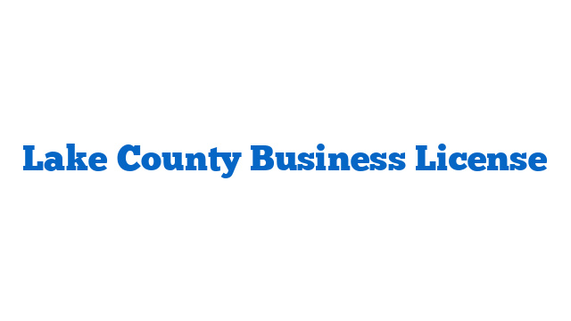 Lake County Business License