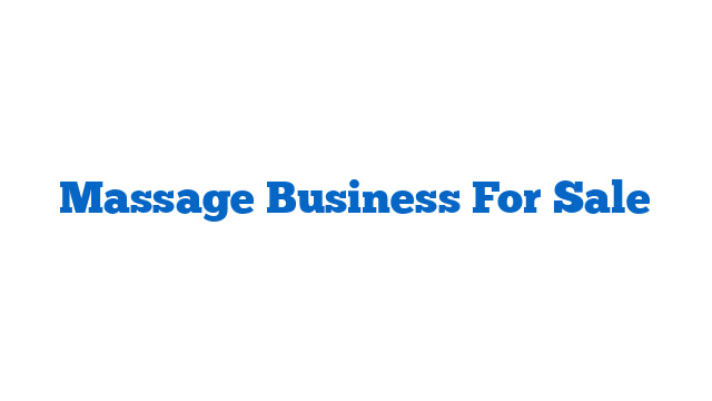 Massage Business For Sale