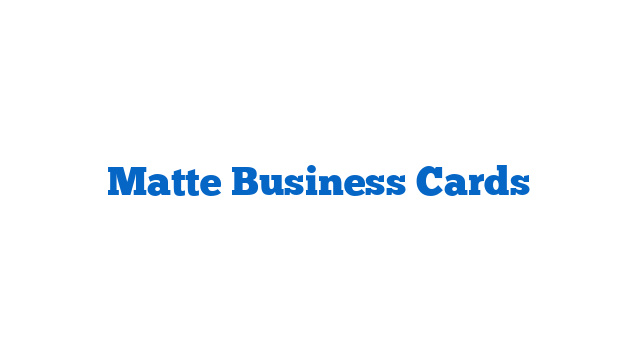 Matte Business Cards