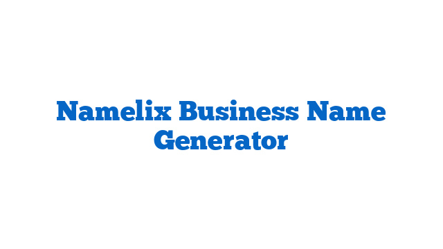 Namelix Business Name Generator