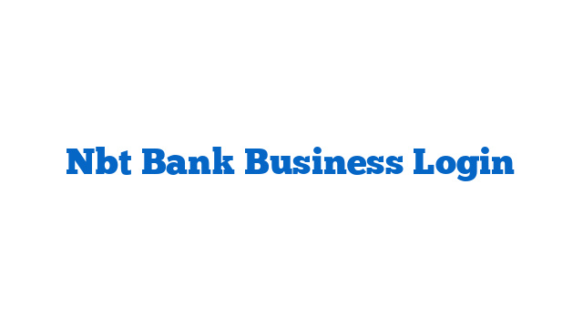 Nbt Bank Business Login