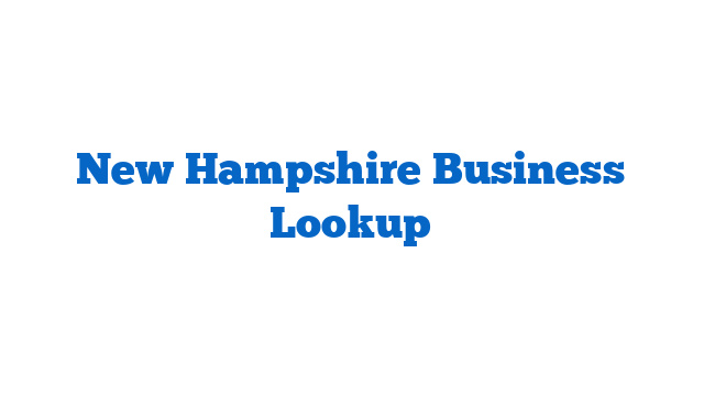 New Hampshire Business Lookup